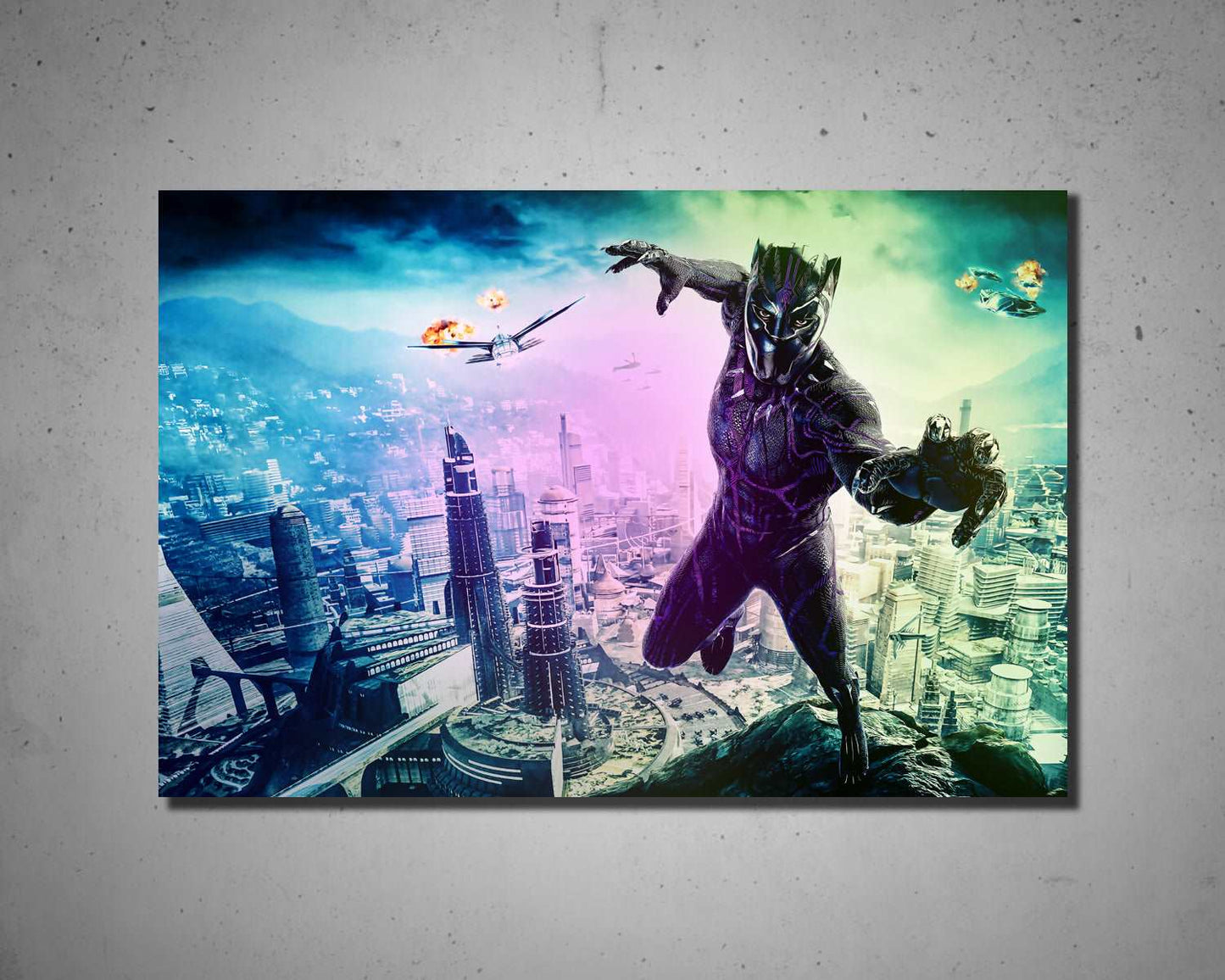 Black Panther Multicolour Wall Art