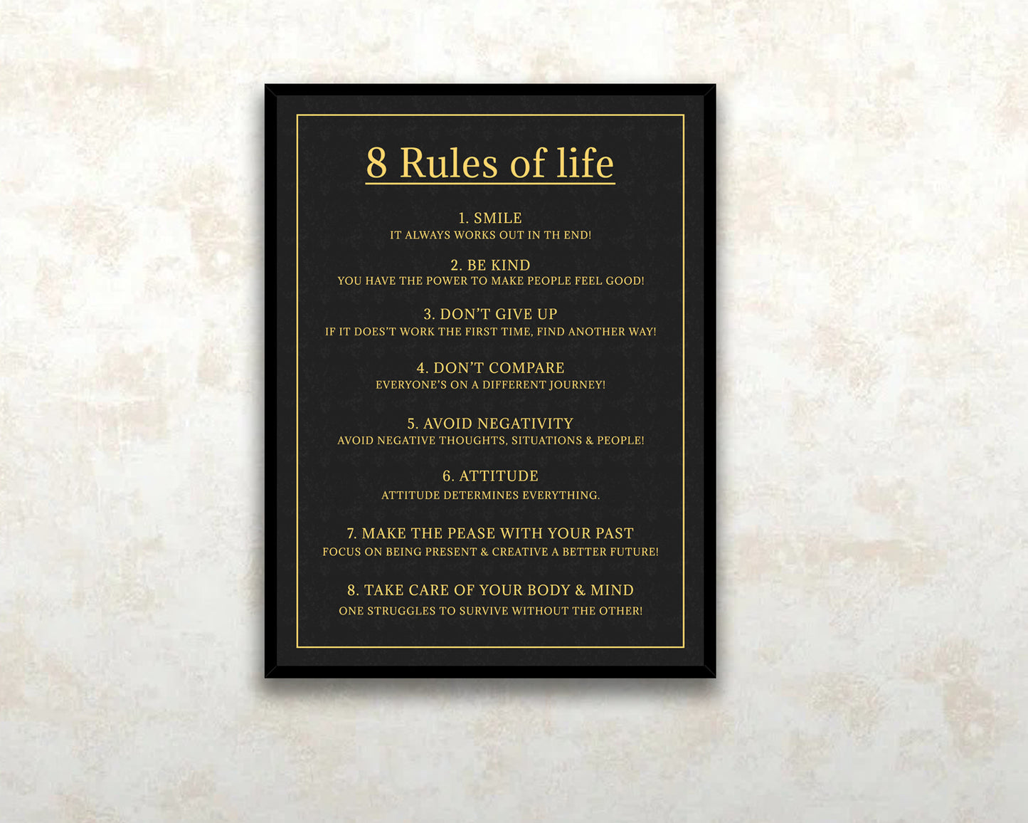 Rules of Life Canvas Wall Art