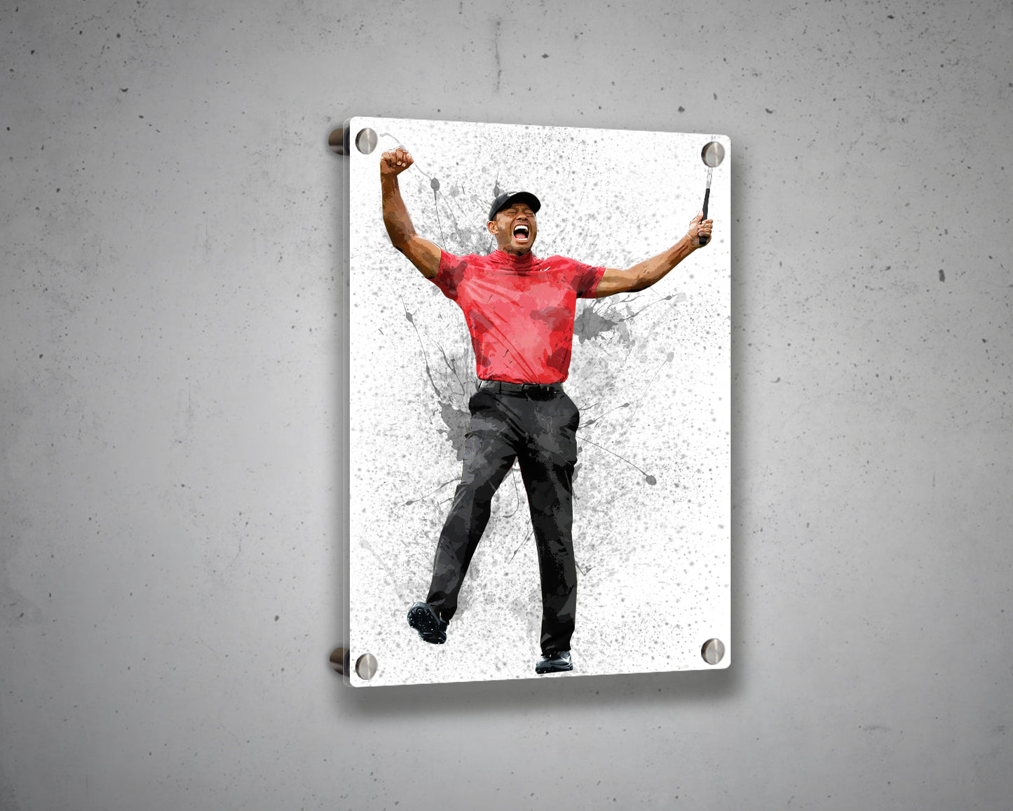 Tiger Woods Splash Effect Canvas Art