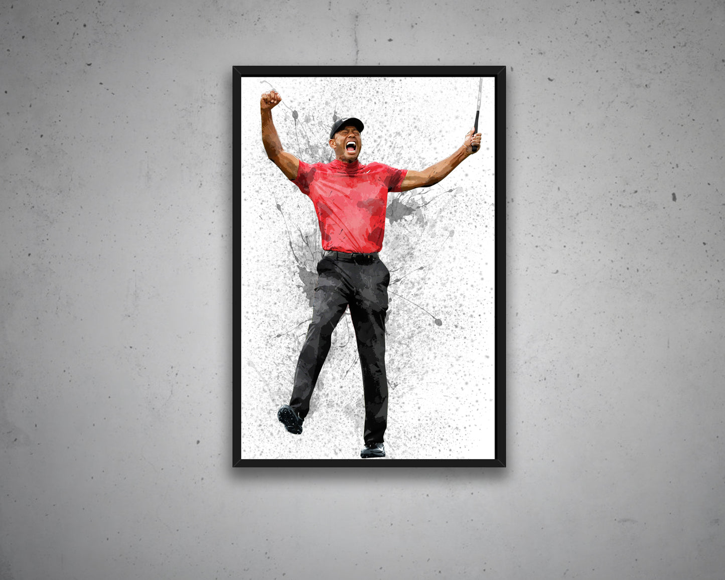 Tiger Woods Splash Effect Canvas Art