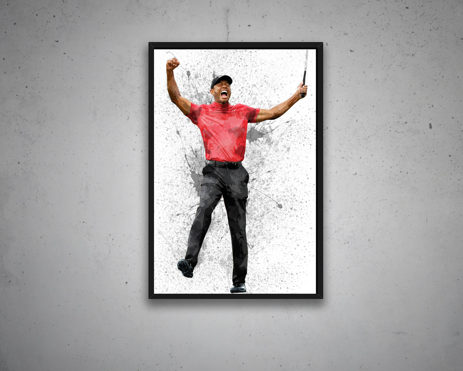 Tiger Woods Splash Effect Canvas Art 
