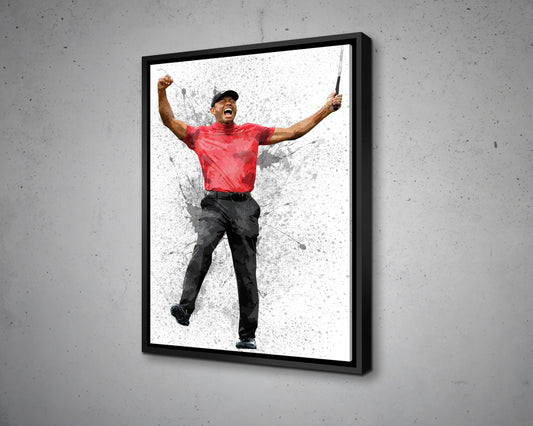 Tiger Woods Splash Effect Canvas Art