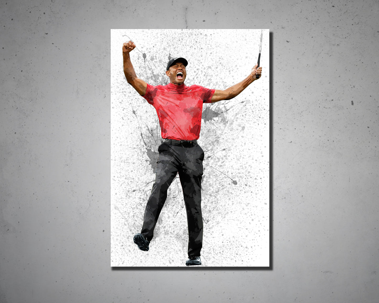 Tiger Woods Splash Effect Canvas Art