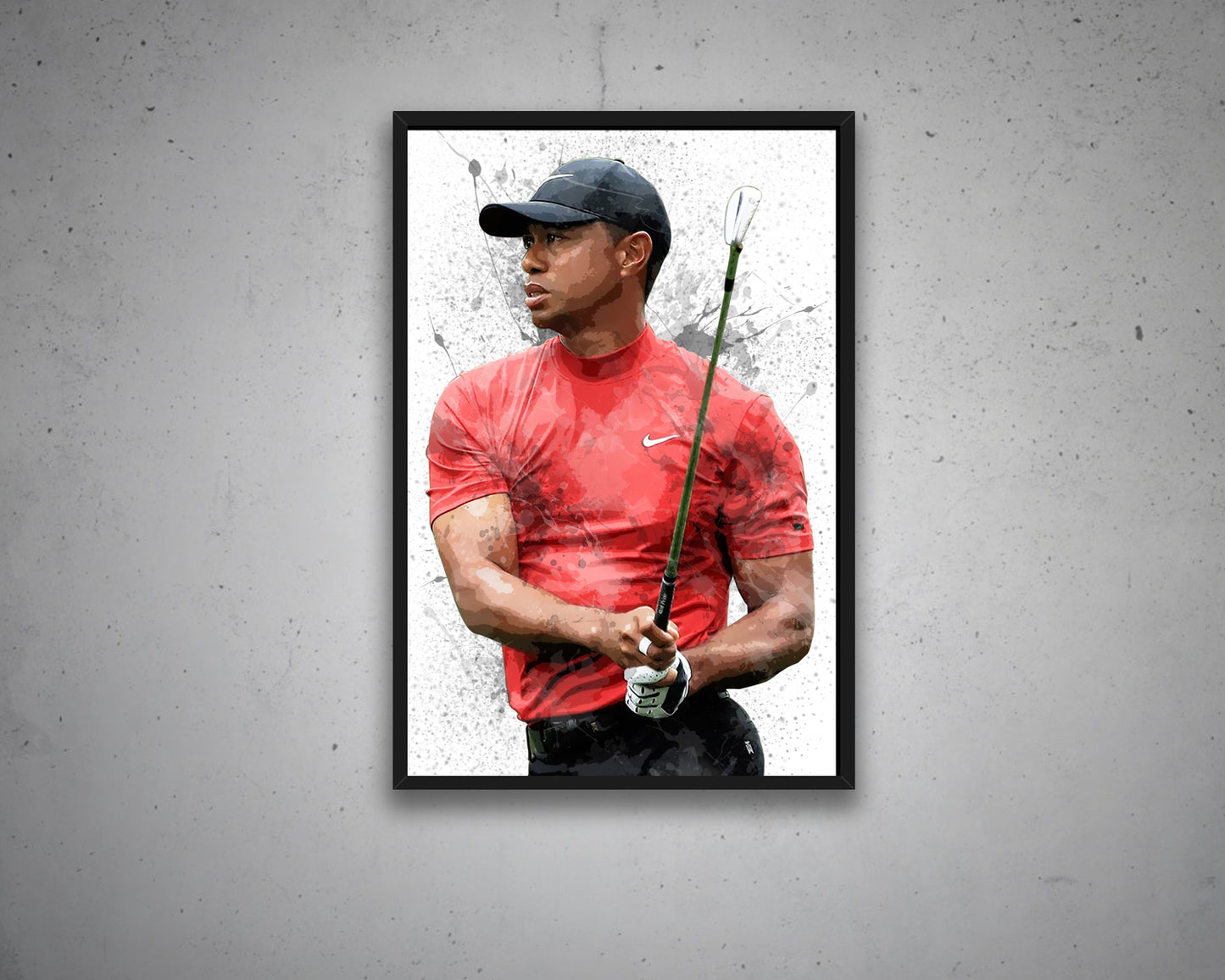 Tiger Woods Splash Effect Canvas Art