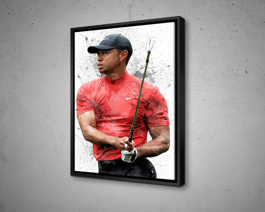 Tiger Woods Splash Effect Canvas Art