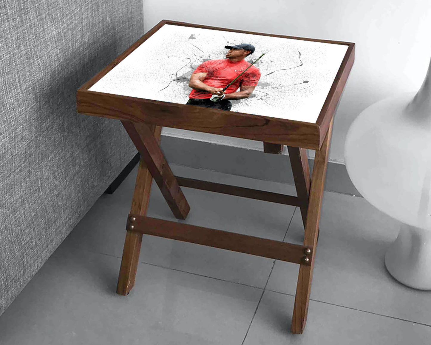 Tiger Woods Splash Effect Coffee and Laptop Table