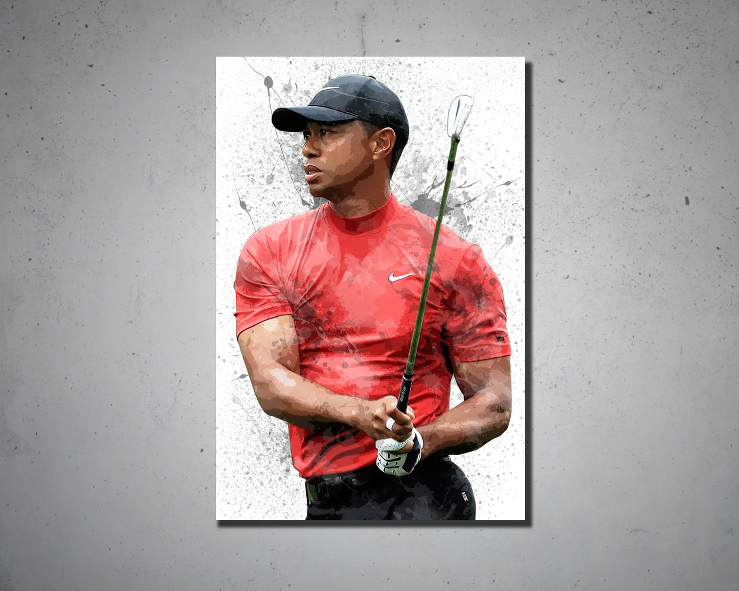 Tiger Woods Splash Effect Canvas Art