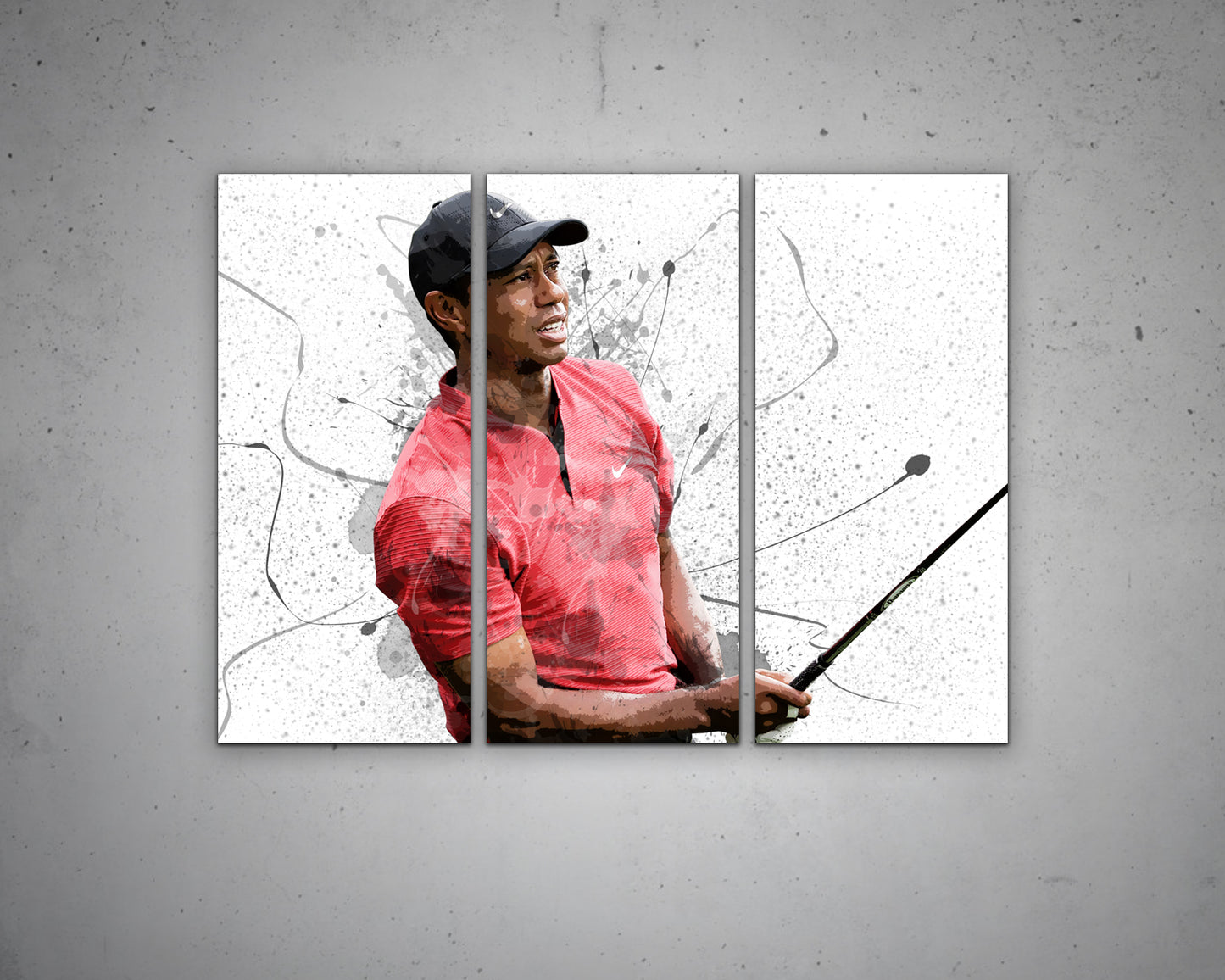 Tiger Woods Splash Effect Canvas Art