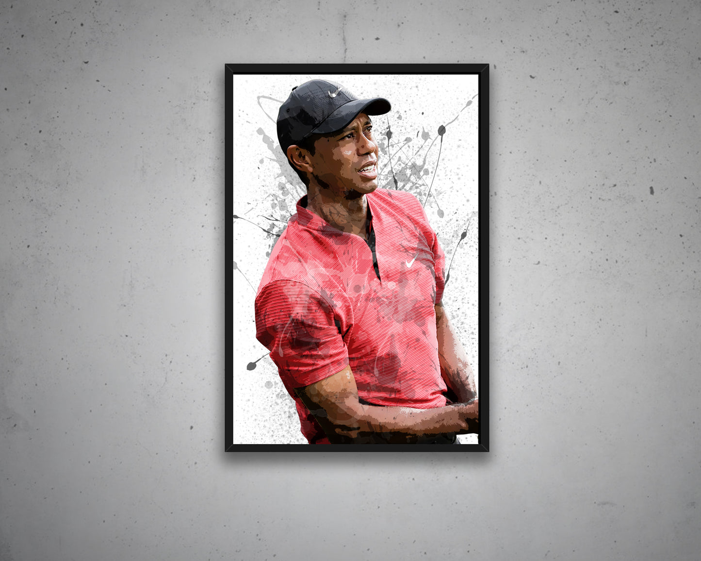 Tiger Woods Splash Effect Canvas Art