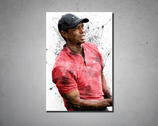 Tiger Woods Splash Effect Canvas Art