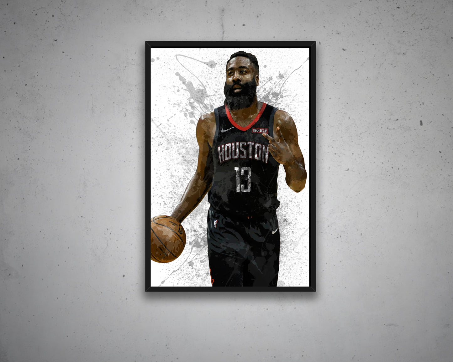 James Harden Splash Effect Canvas Art