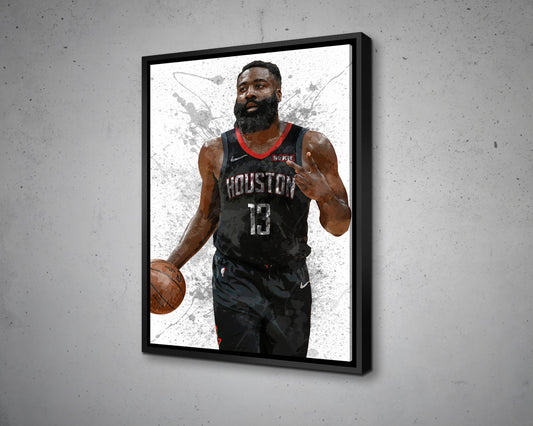 James Harden Splash Effect Canvas Art