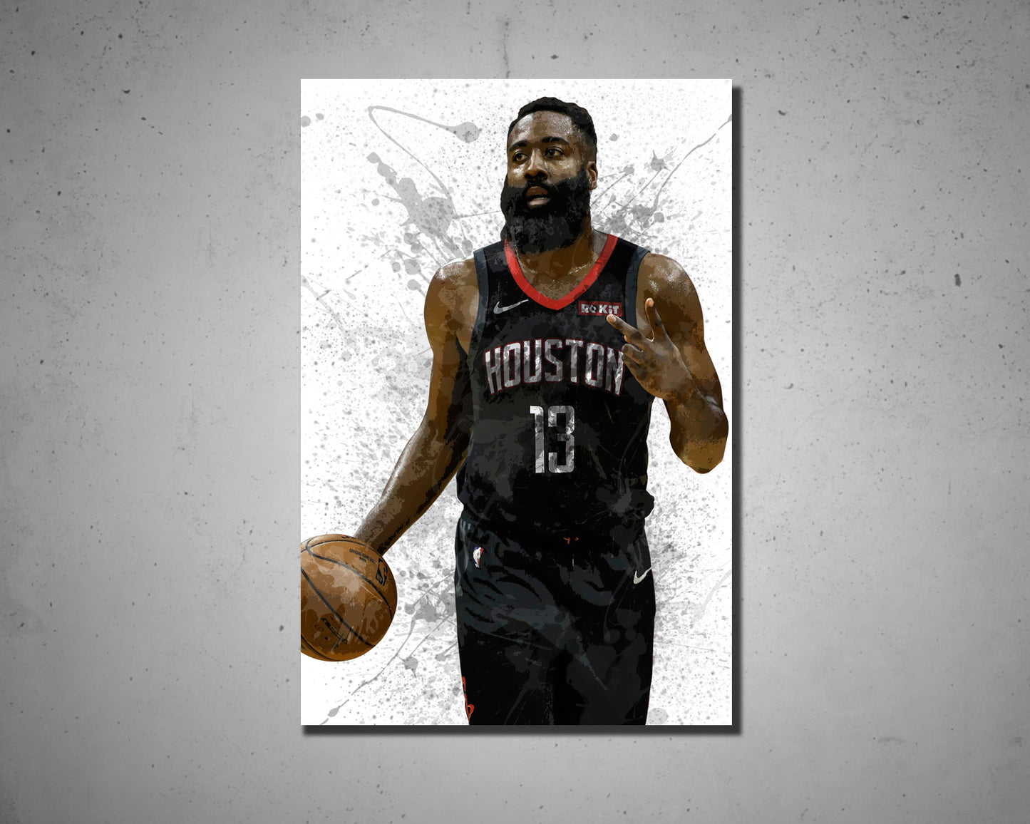 James Harden Splash Effect Canvas Art