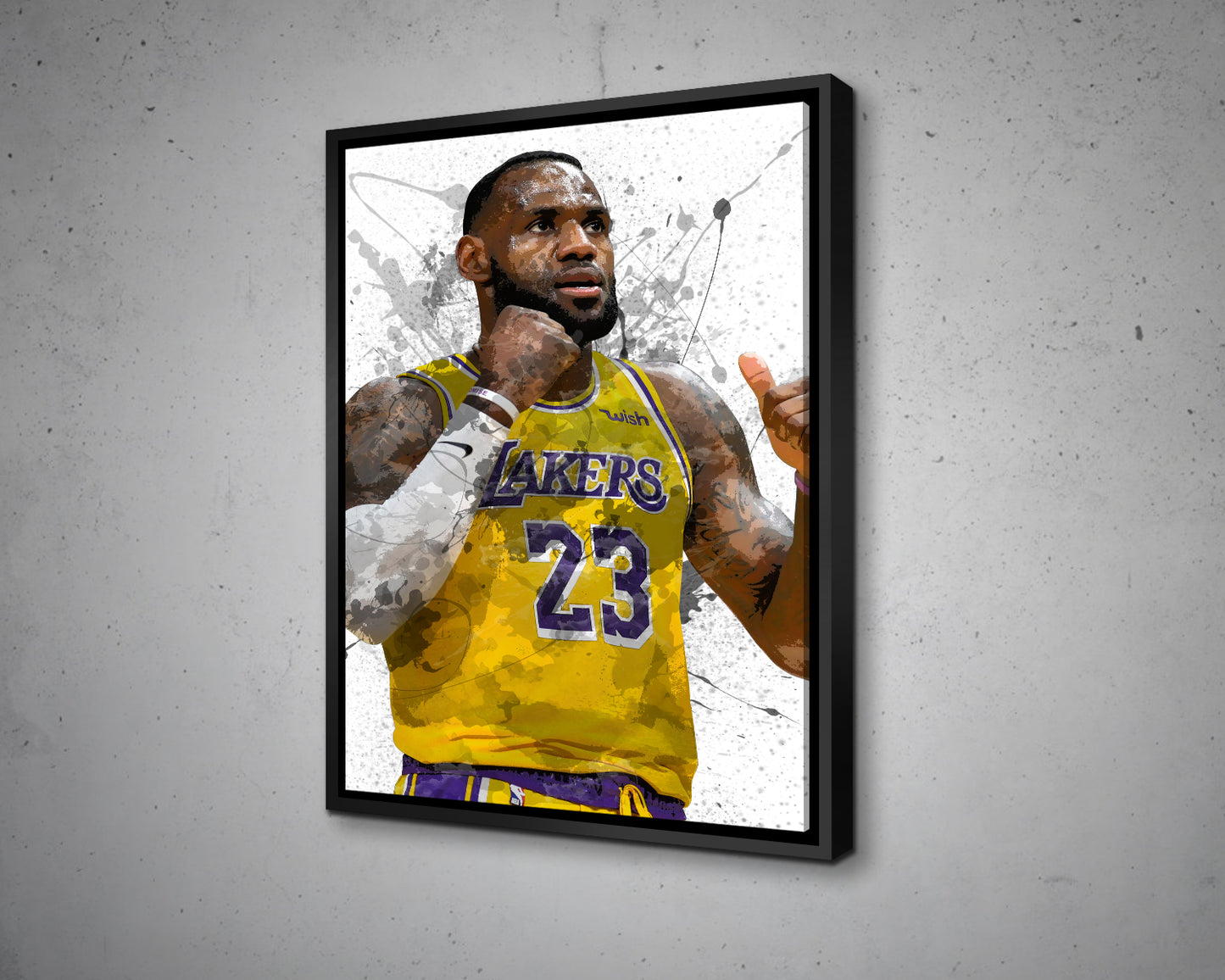Lebron James Splash Effect Canvas Art