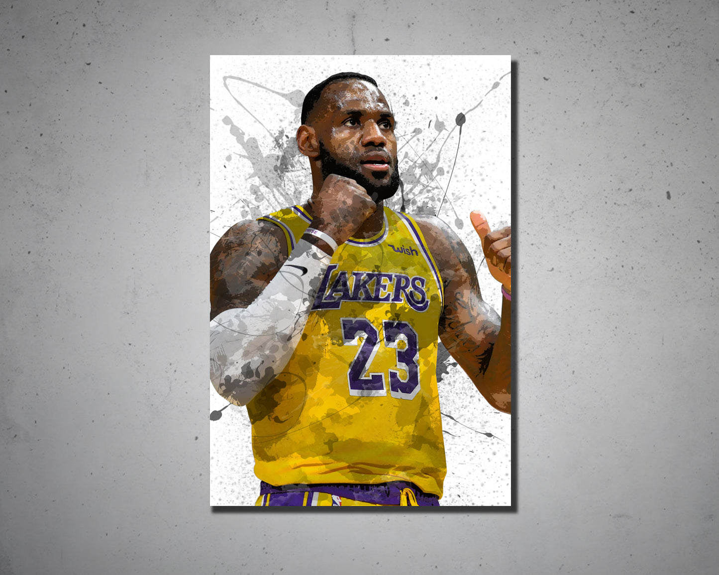 Lebron James Splash Effect Canvas Art