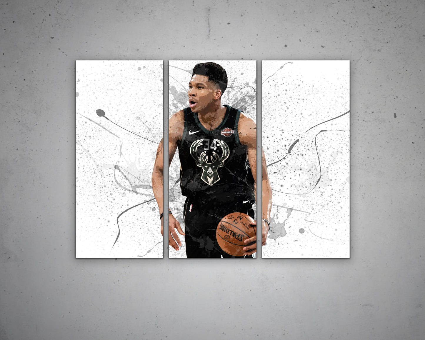 Giannis Antetokounmpo Multiple Piece Splash Effect Canvas Art