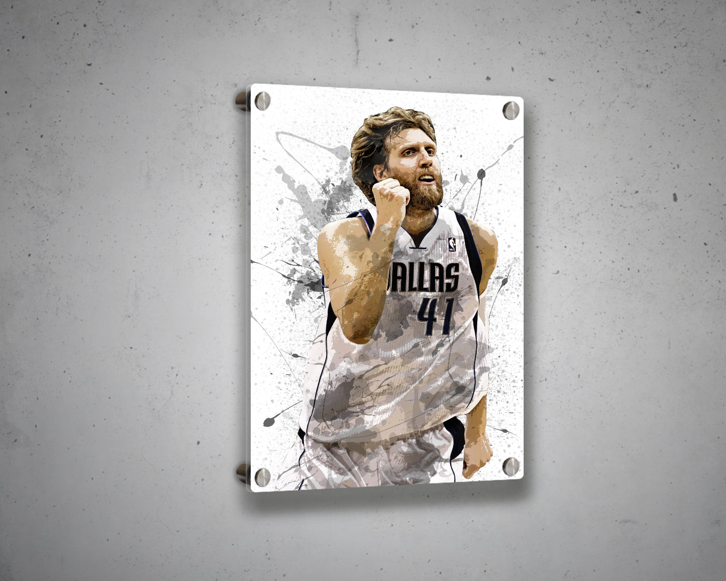 Dirk Nowitzki Splash Effect Canvas Art