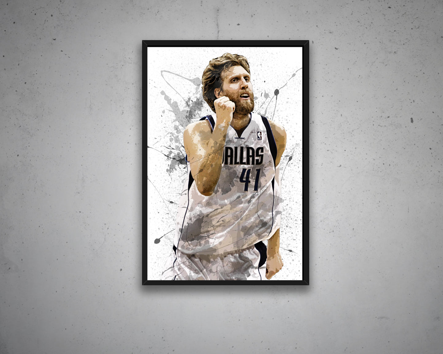 Dirk Nowitzki Splash Effect Canvas Art