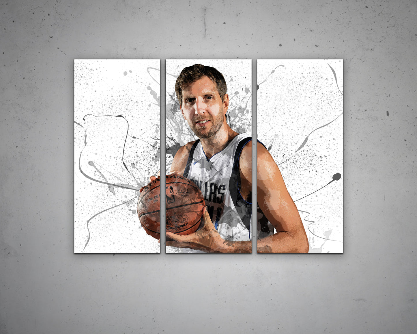 Dirk Nowitzki Splash Effect Canvas Art