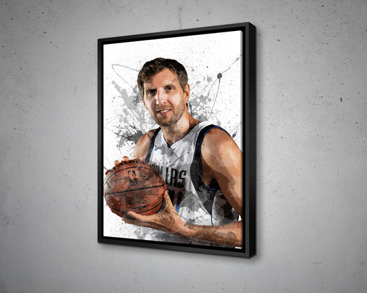 Dirk Nowitzki Splash Effect Canvas Art