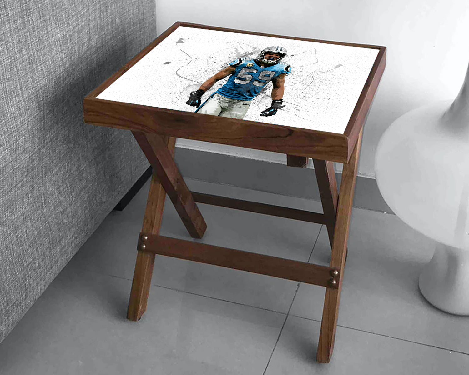 Luke Kuechly Splash Effect Coffee and Laptop Table