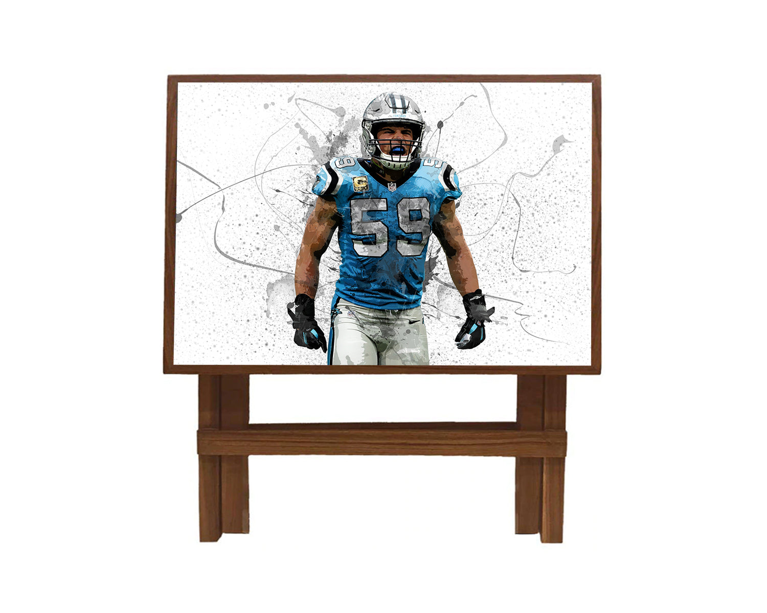 Luke Kuechly Splash Effect Coffee and Laptop Table