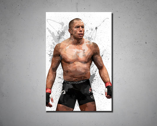 Georges St Pierre Splash Effect Canvas Art