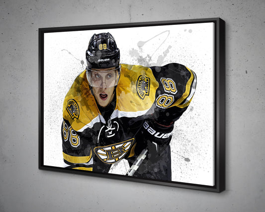 David Pastrnak Splash Effect Canvas Art
