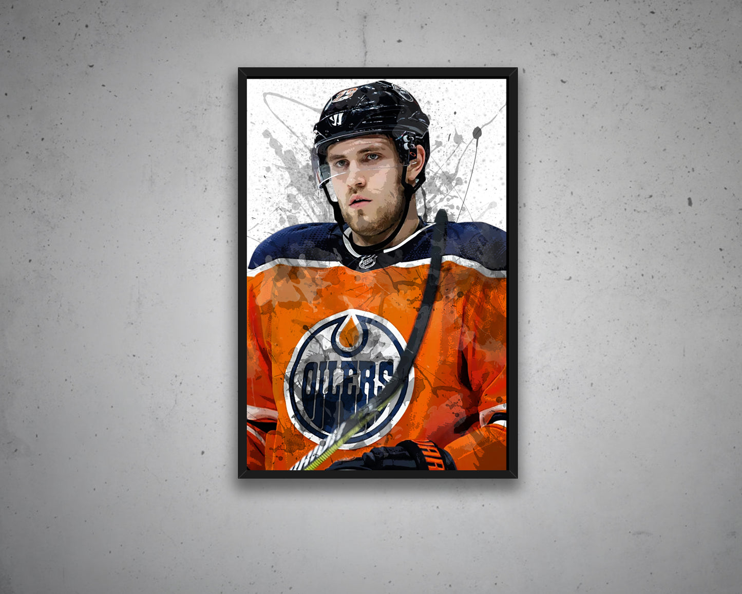 Leon Draisaitl Splash Effect Canvas Art