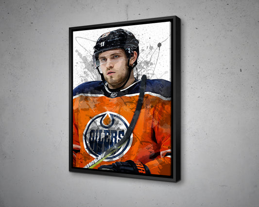 Leon Draisaitl Splash Effect Canvas Art