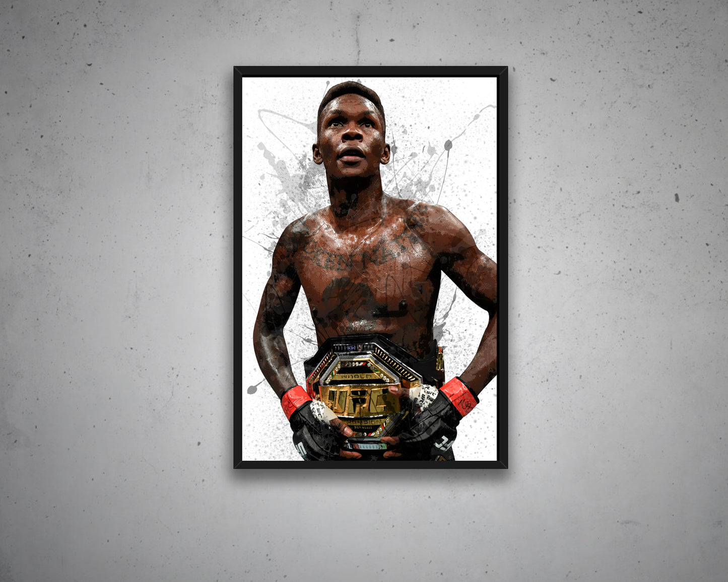 Israel Adesanya Splash Effect Canvas Art