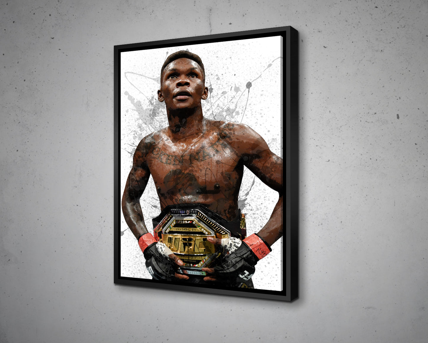 Israel Adesanya Splash Effect Canvas Art