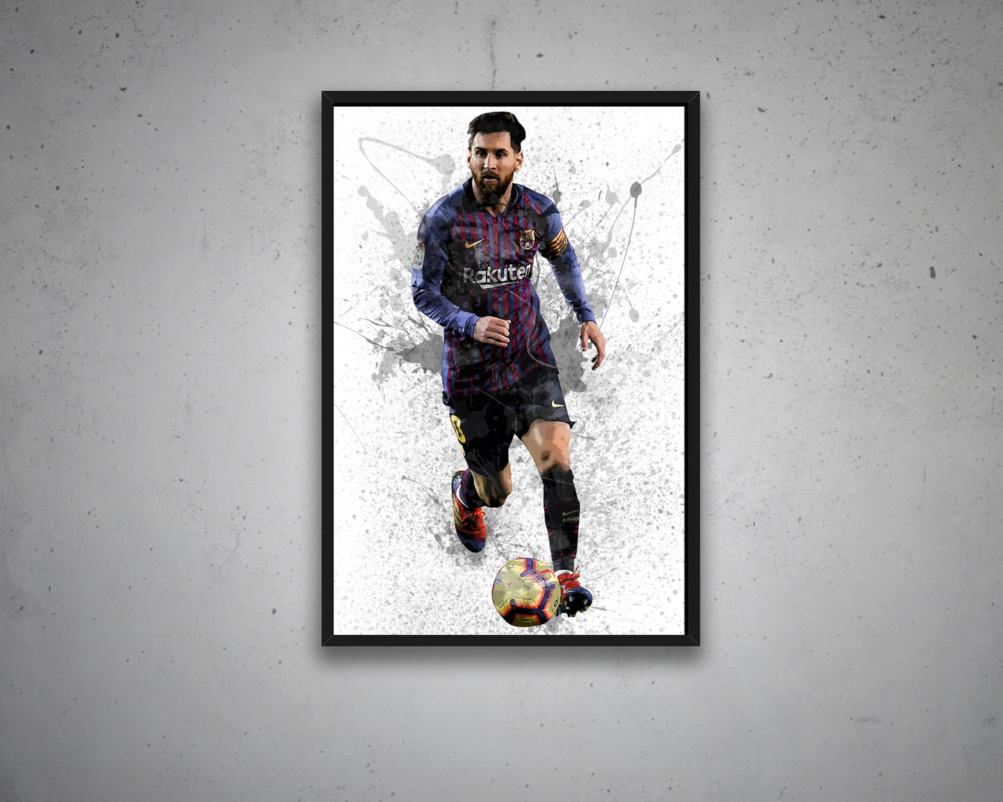 Lionel Messi Splash Effect Canvas Art