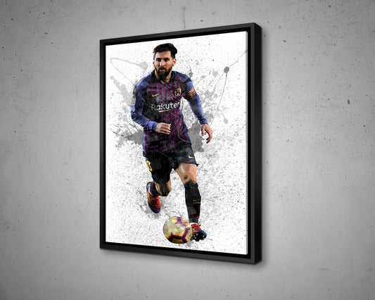 Lionel Messi Splash Effect Canvas Art