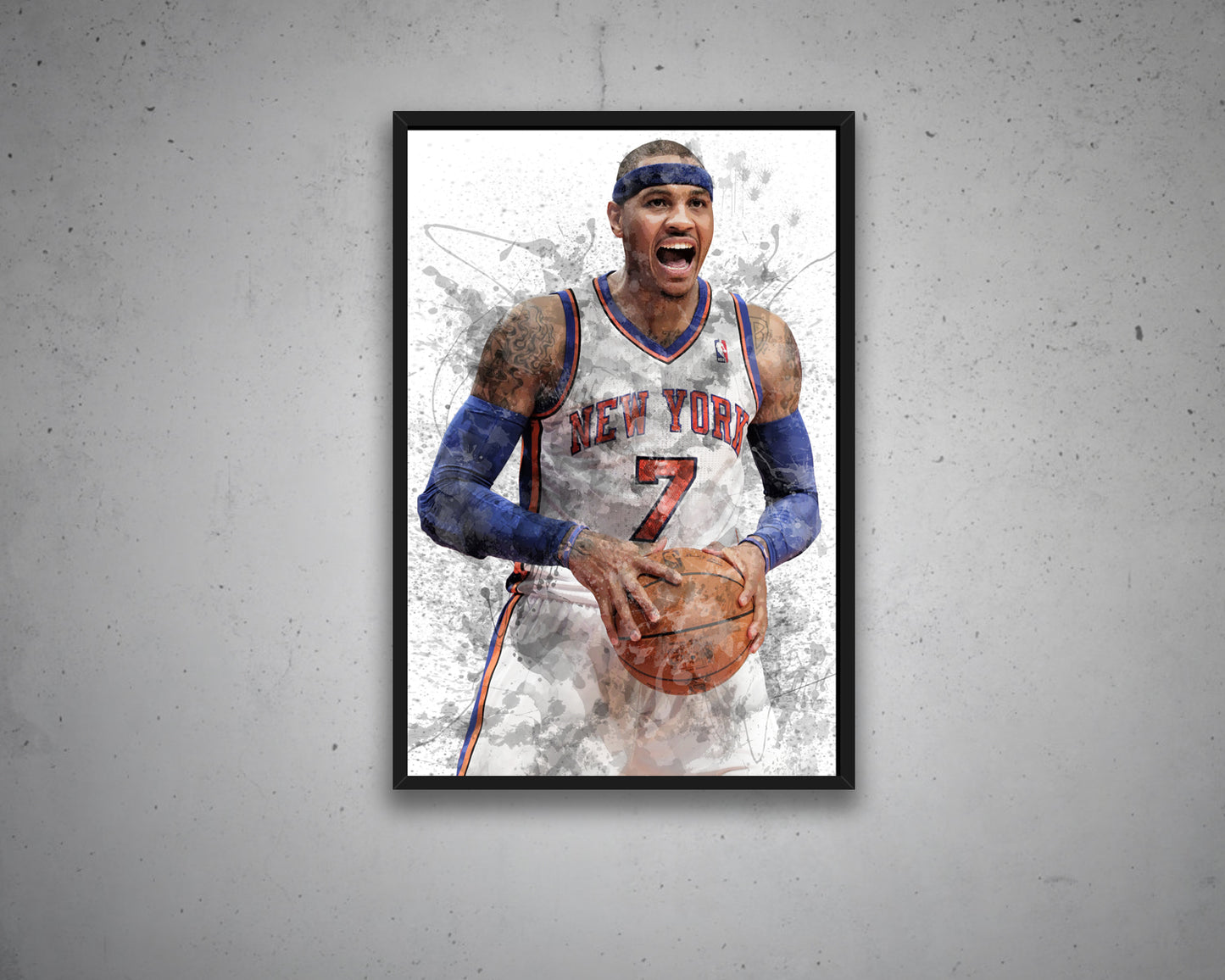 Carmelo Anthony Splash Effect Canvas Art
