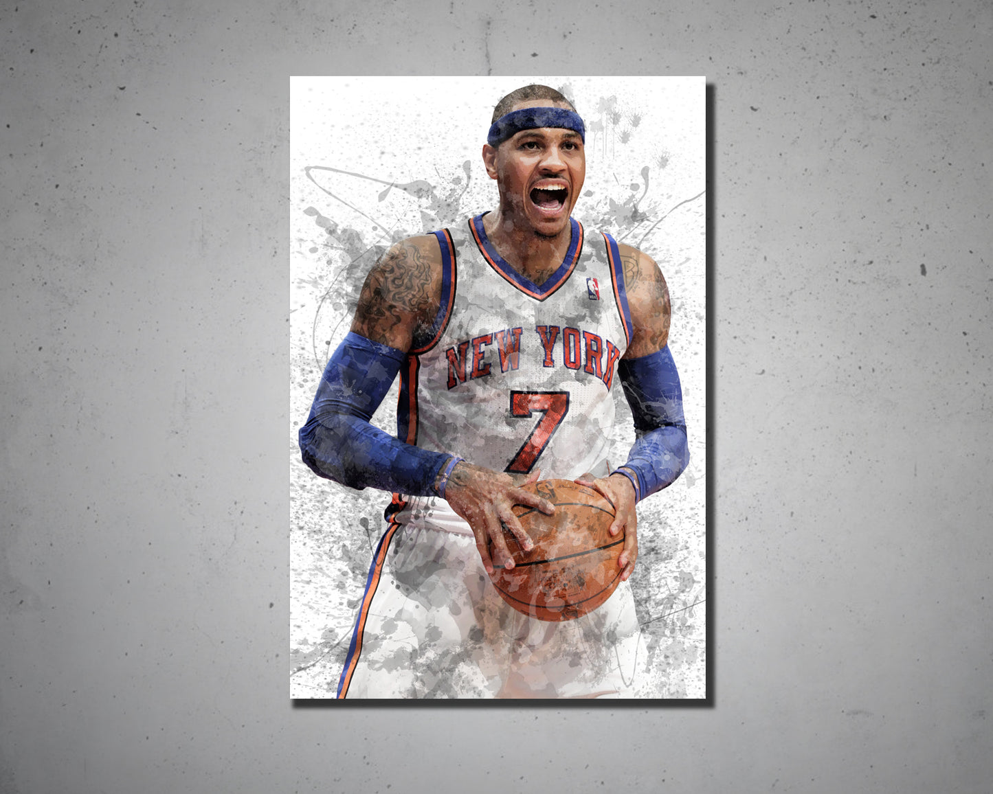 Carmelo Anthony Splash Effect Canvas Art