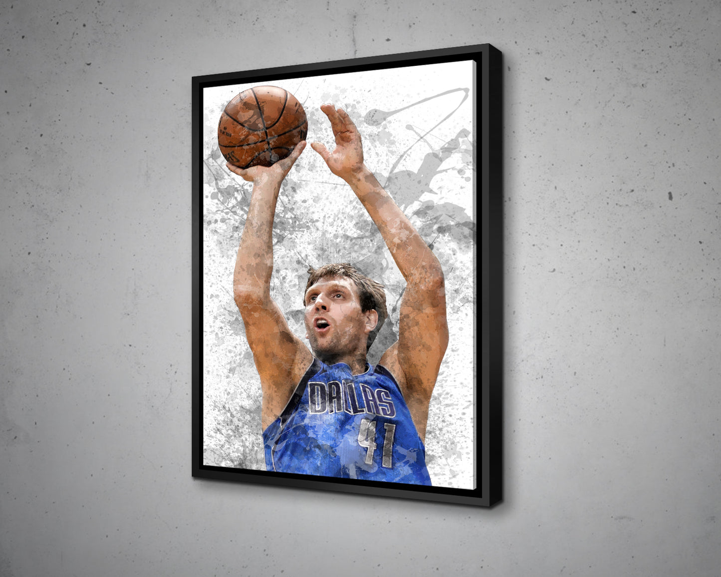 Dirk Nowitzki Splash Effect Canvas Art