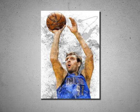 Dirk Nowitzki Splash Effect Canvas Art