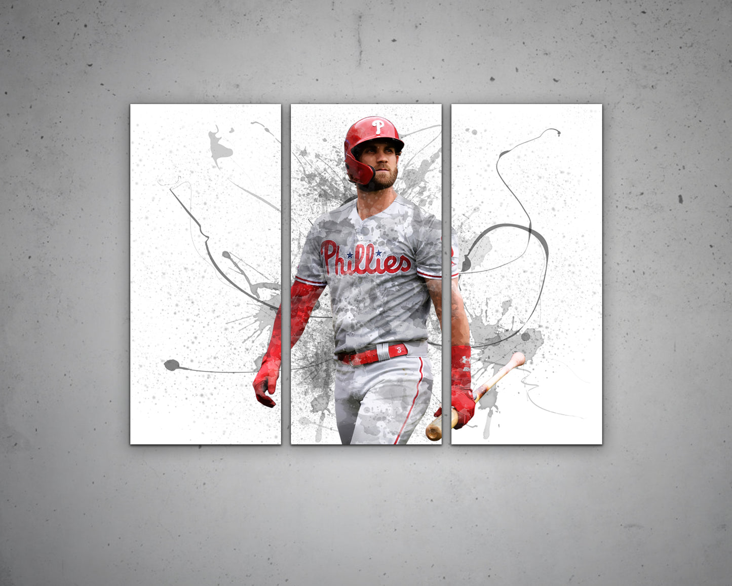 Bryce Harper Splash Effect Canvas Art