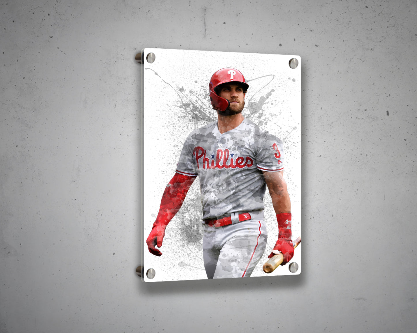 Bryce Harper Splash Effect Canvas Art