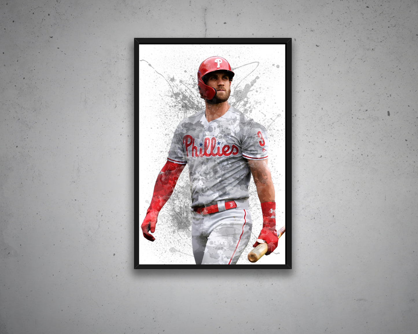 Bryce Harper Splash Effect Canvas Art