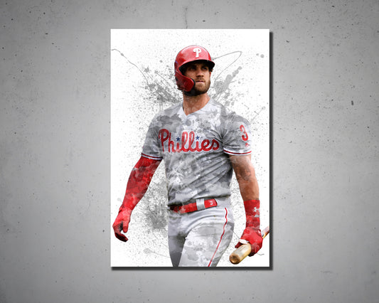 Bryce Harper Splash Effect Canvas Art