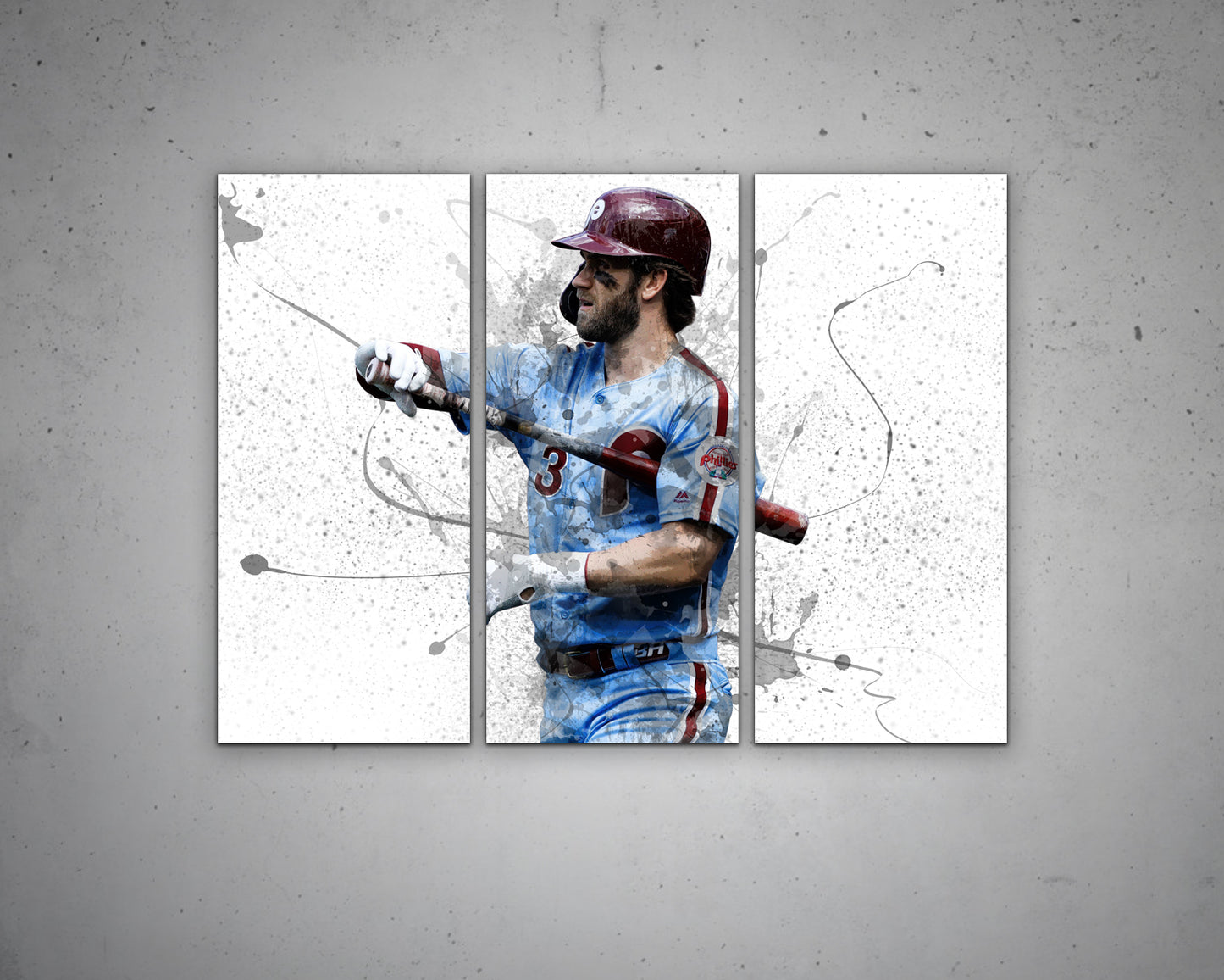 Bryce Harper Splash Effect Canvas Art
