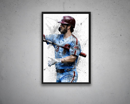 Bryce Harper Splash Effect Canvas Art