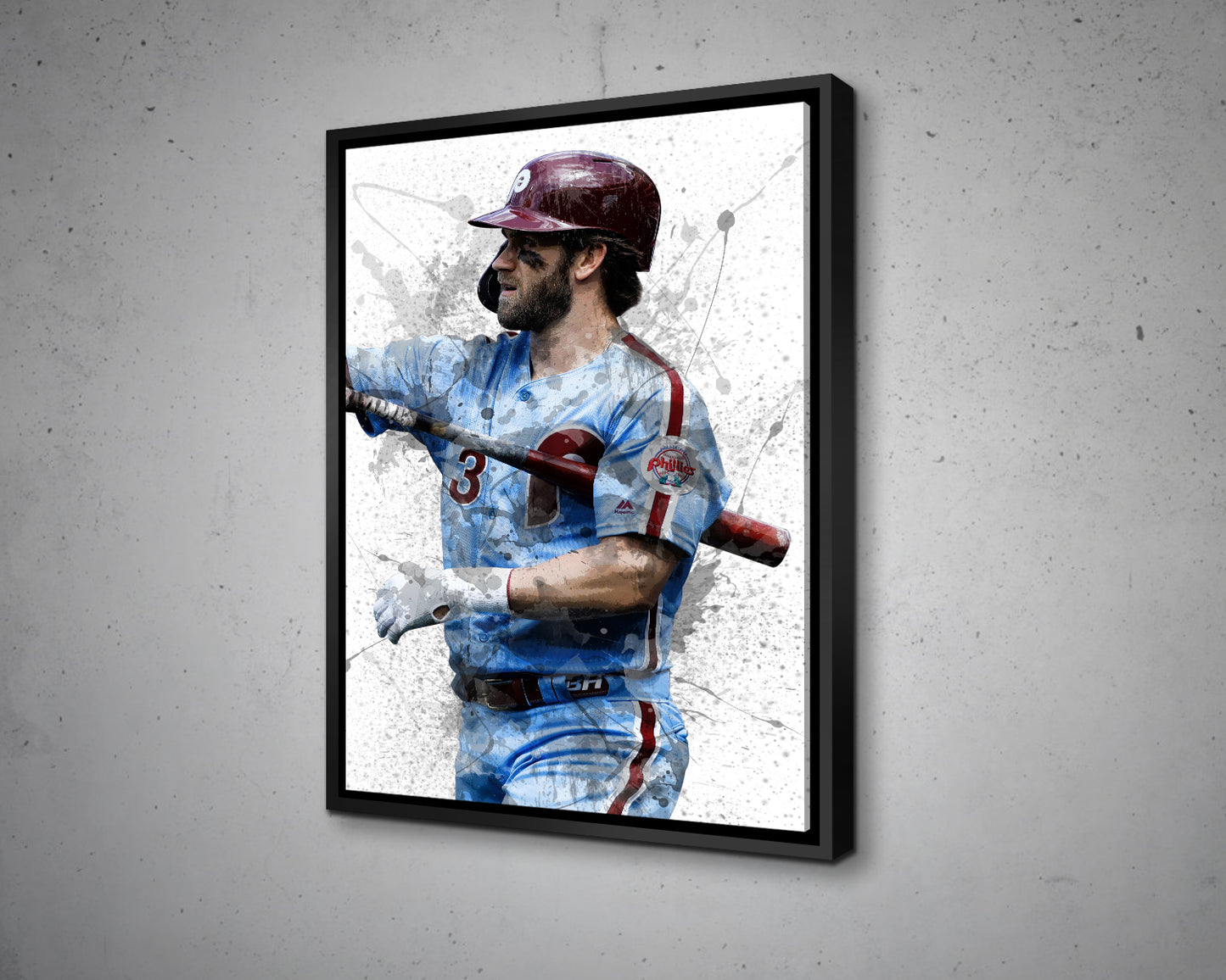 Bryce Harper Splash Effect Canvas Art