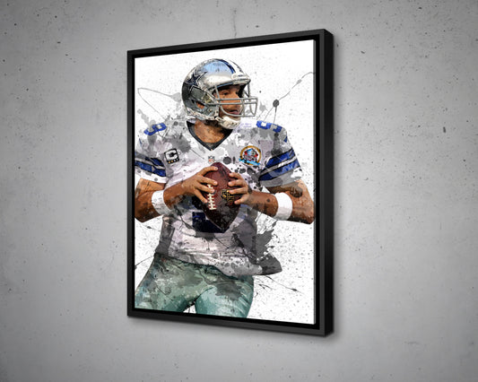 Tony Romo Splash Effect Canvas Art