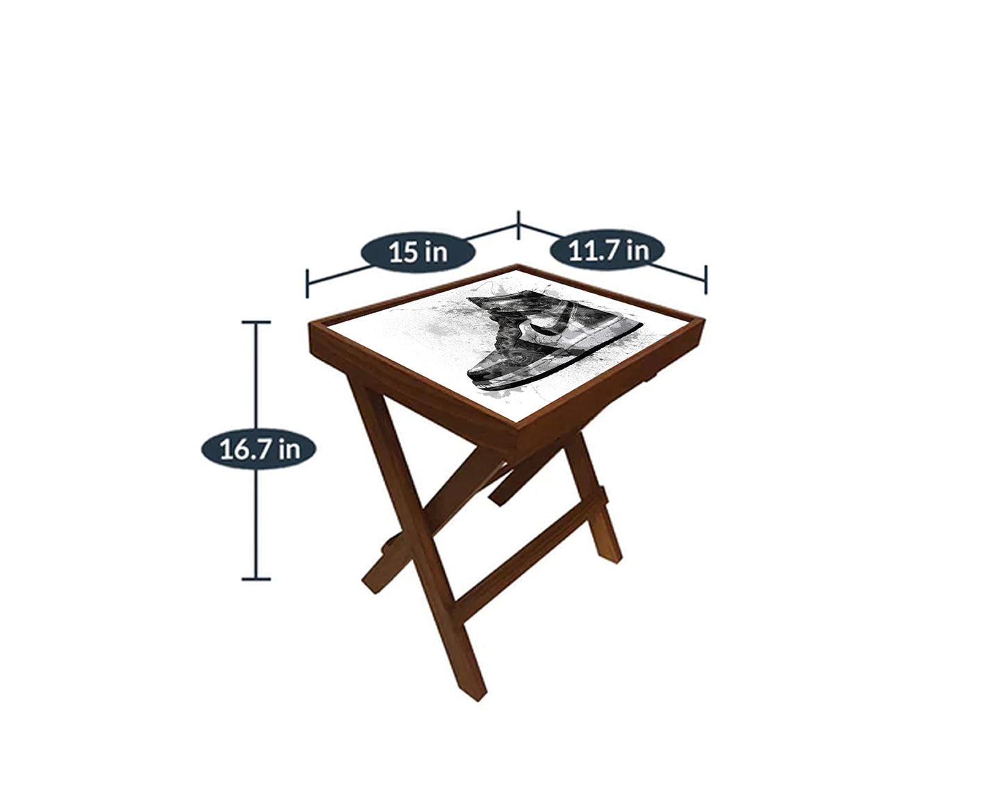 Jordan Sneakers Splash Effect Coffee and Laptop Table