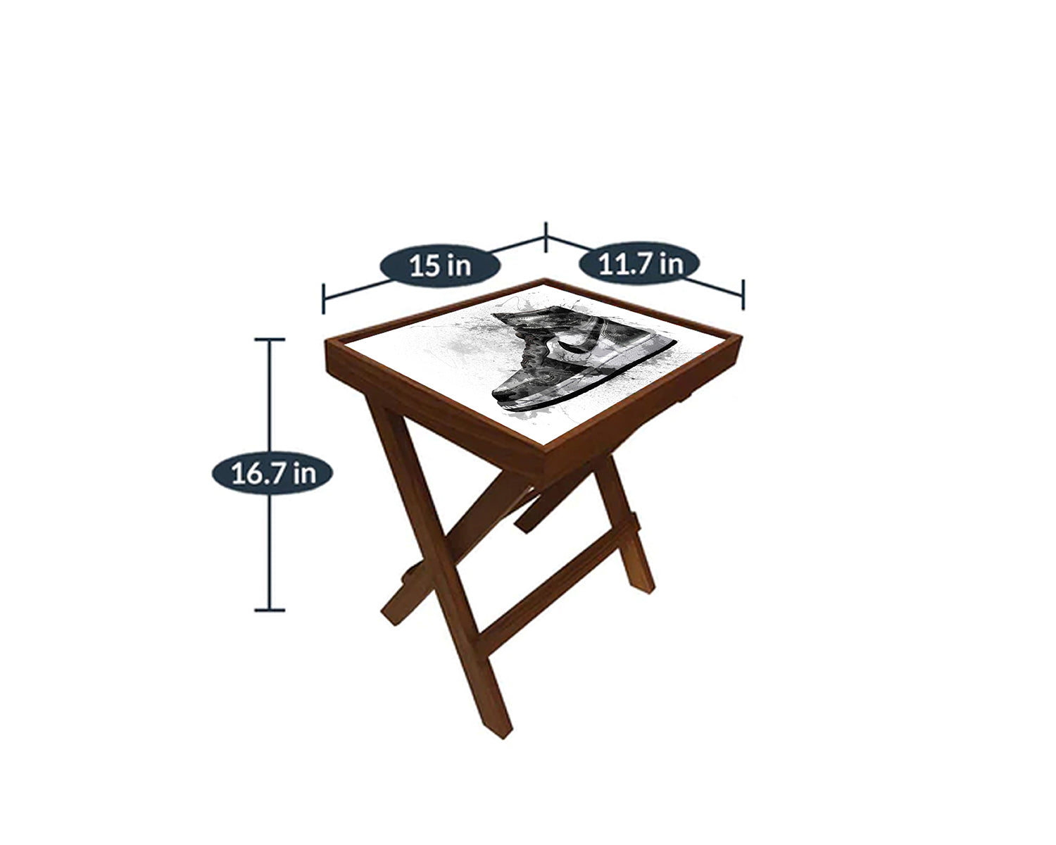 Jordan Sneakers Splash Effect Coffee and Laptop Table