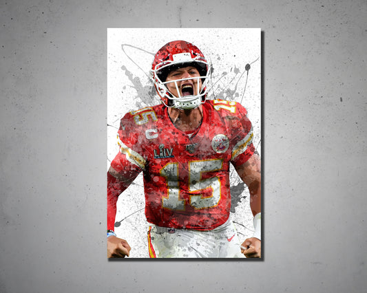 Patrick Mahomes Splash Effect Canvas Art