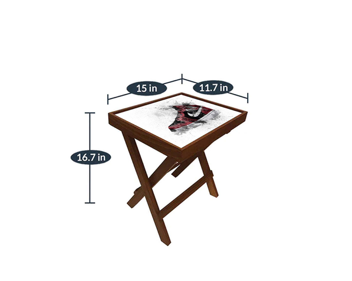 Jordan Sneakers Splash Effect Coffee and Laptop Table